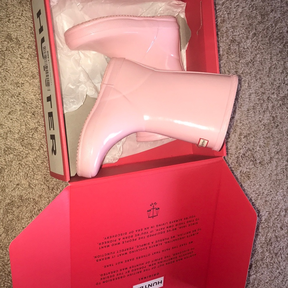 Pink girls hunter rain boots